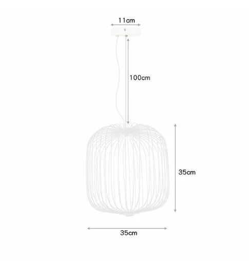 Italian Spokes Wire Cage Pendant Light in Gold for Staircase and Lobby