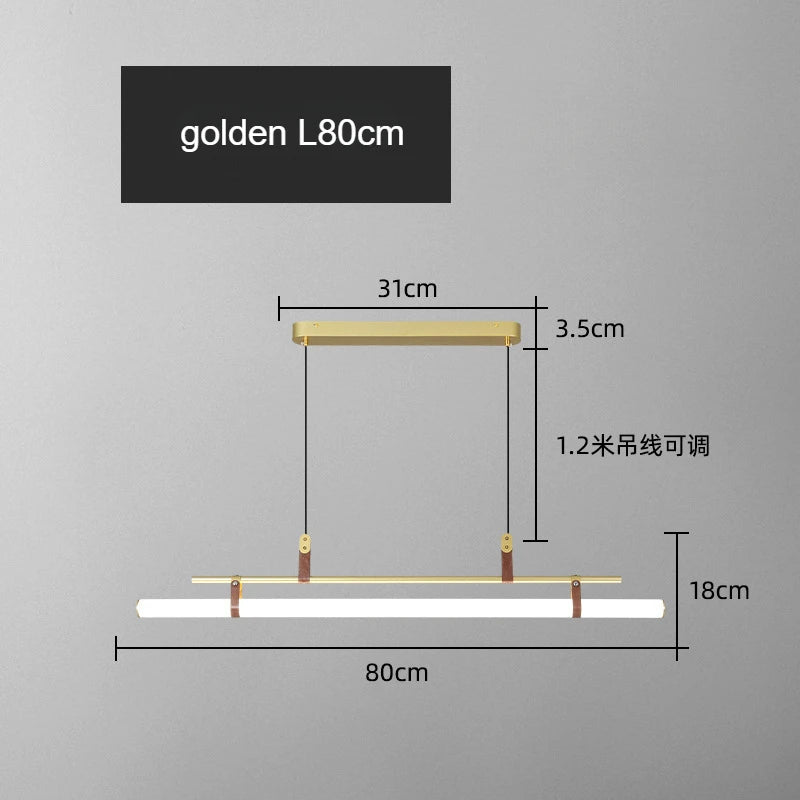 Nordic Brass Pendant Light with Leather Accents