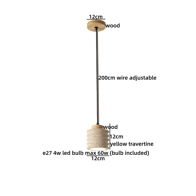 Wabi Sabi Wood Pendant Light for Bedroom