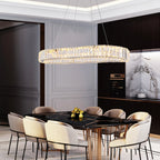 Modern Crystal Oval LED Chandelier Ceiling Lamp