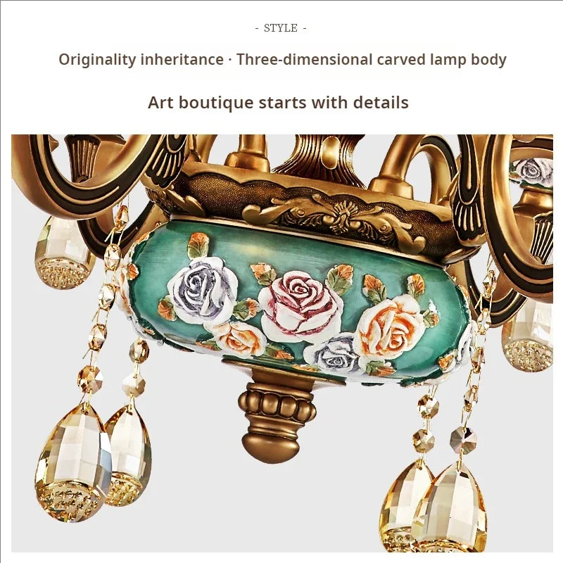 Luxury Zinc Alloy Chandelier with Resin Accents
