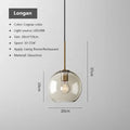 Lámpara colgante de cristal nórdica para comedor
