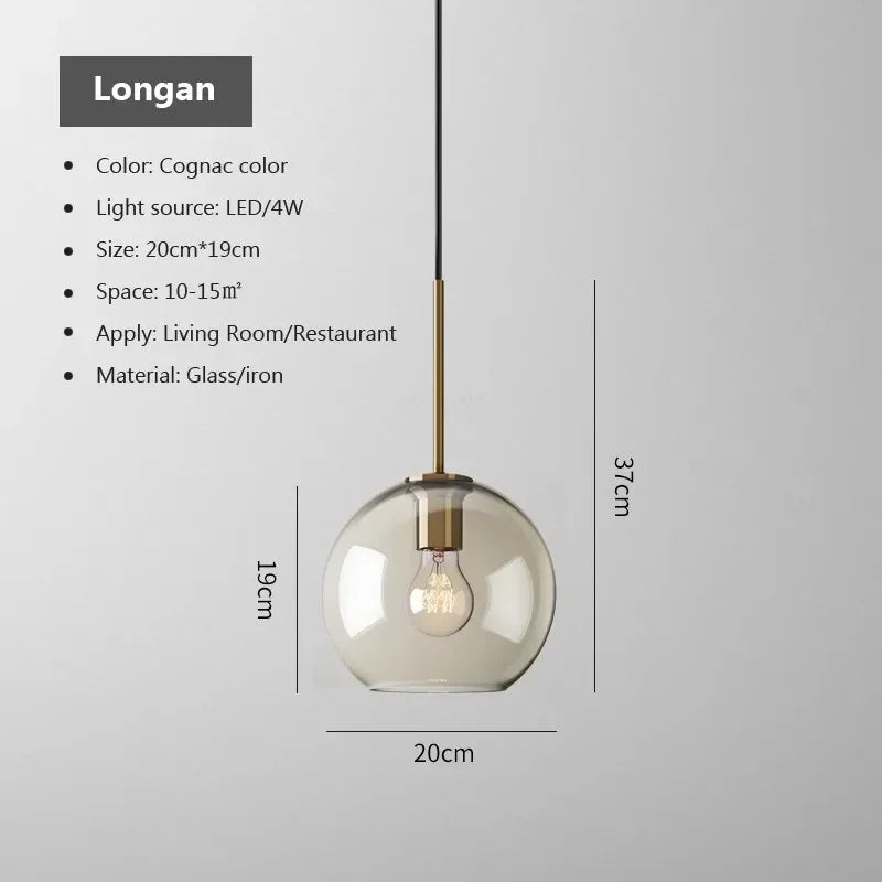 Nordic Glass Pendant Light for Dining Room