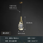 Crystal Glass Pendant Light for Bedroom & Dining