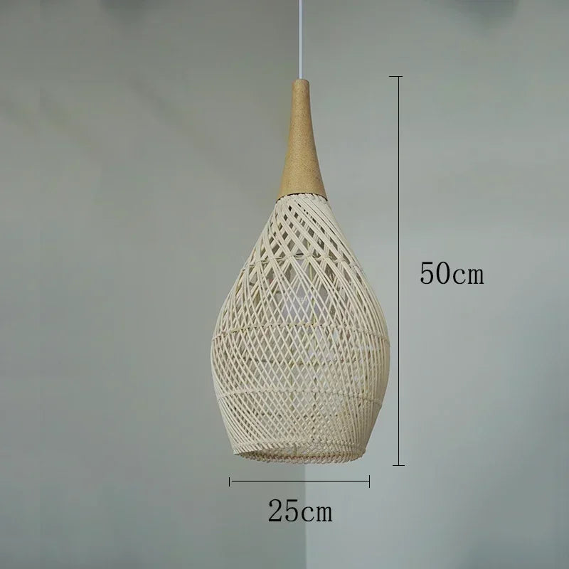 Lámpara Colgante de Ratán Tejida a Mano - Bohemio Wabi Sabi