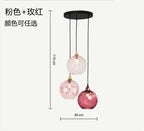 Nordic Dimpled Glass Ball Pendant Light in Jewel Colors for Kitchen
