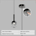 Smoked Glass Ball Cluster Staircase Chandelier with LED Globes