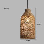 Bohemian Rattan Woven Pendant Light for Dining