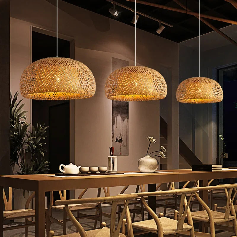 Bohemian Rattan Woven Pendant Light 26cm
