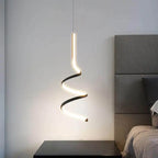 Lámpara colgante LED espiral nórdica para dormitorio