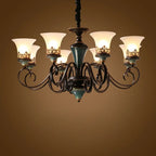 Vintage Ceramic Iron Chandelier Pendant Light