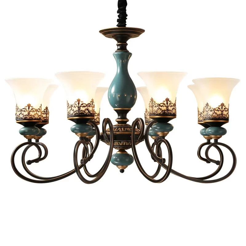 French Style Ceramic LED Chandelier - Classic Design