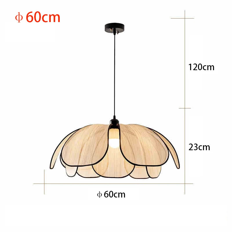 Vintage Hand Woven Fabric Lotus Chandelier for Dining Room and Bedroom