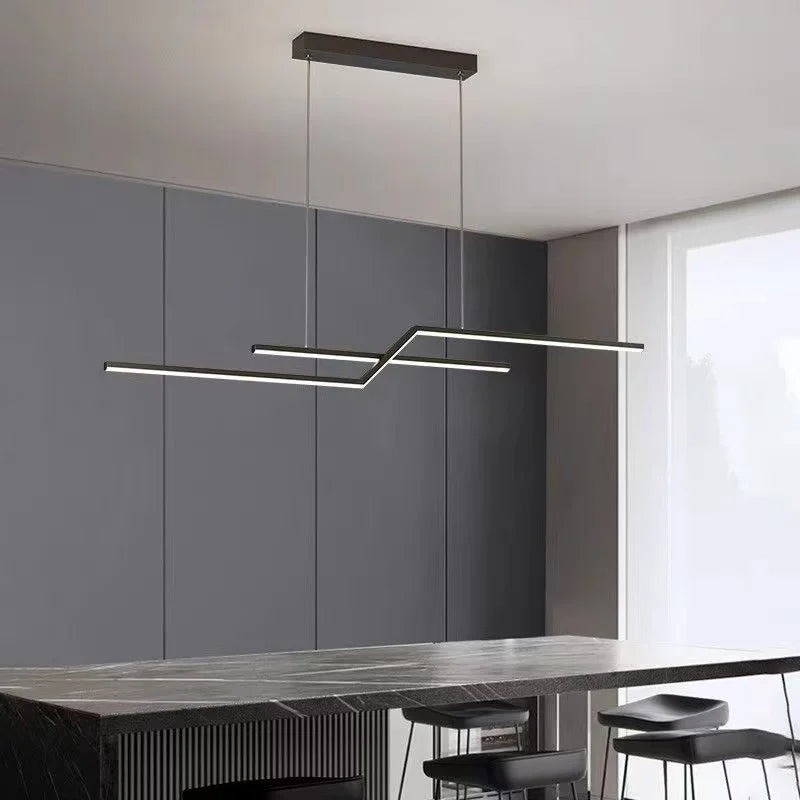Lámpara colgante LED nórdica de hierro en Z para comedor