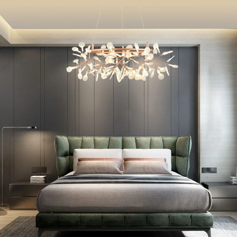 Nordic Modern Iron Chandelier Firefly Round Pendant