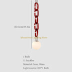 Art Deco Glass Chain Swag Pendant Light with Opal Globes for Dining Room
