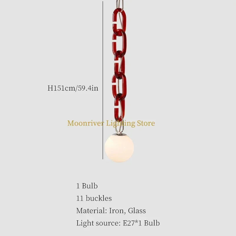 Art Deco Glass Chain Swag Pendant Light with Opal Globes for Dining Room