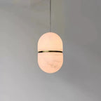 Minimalist Marble Pendant Light with Copper Accent