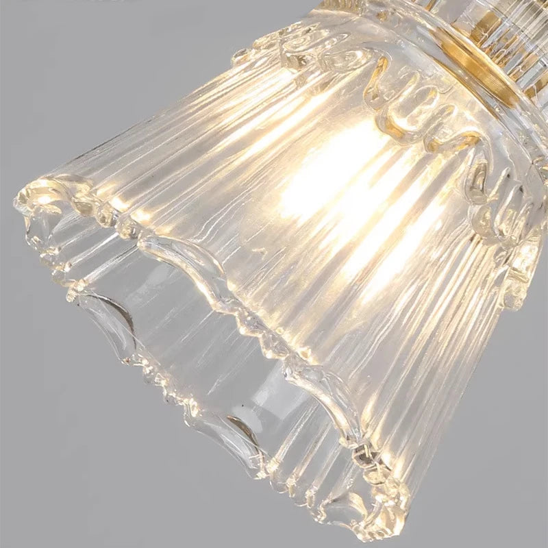Lámpara colgante nórdica de cristal con herrajes de latón