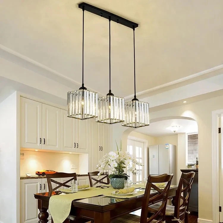Nordic Crystal Glass Pendant Light - 3 Head