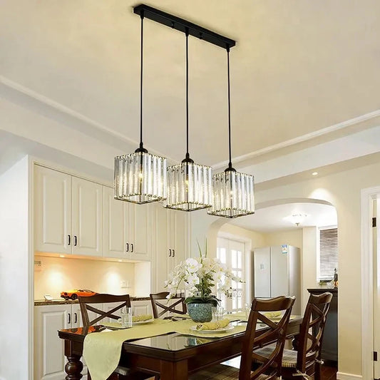 Nordic Crystal Glass Pendant Light - 3 Head