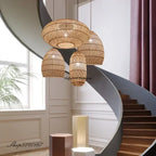 Chinese Handmade Woven Natural Rattan Pendant Lamp Living Room Restaurant Hotel Homestay Bedroom Led Chandelier Art Lights Decor