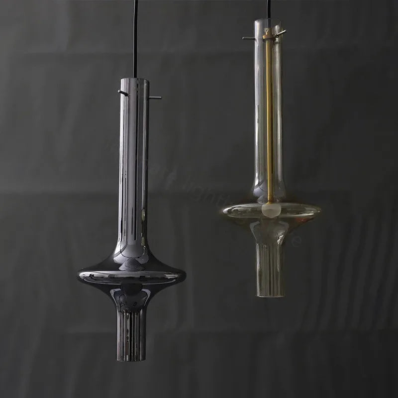 Lámpara colgante de tubo de cristal nórdico, diseño minimalista