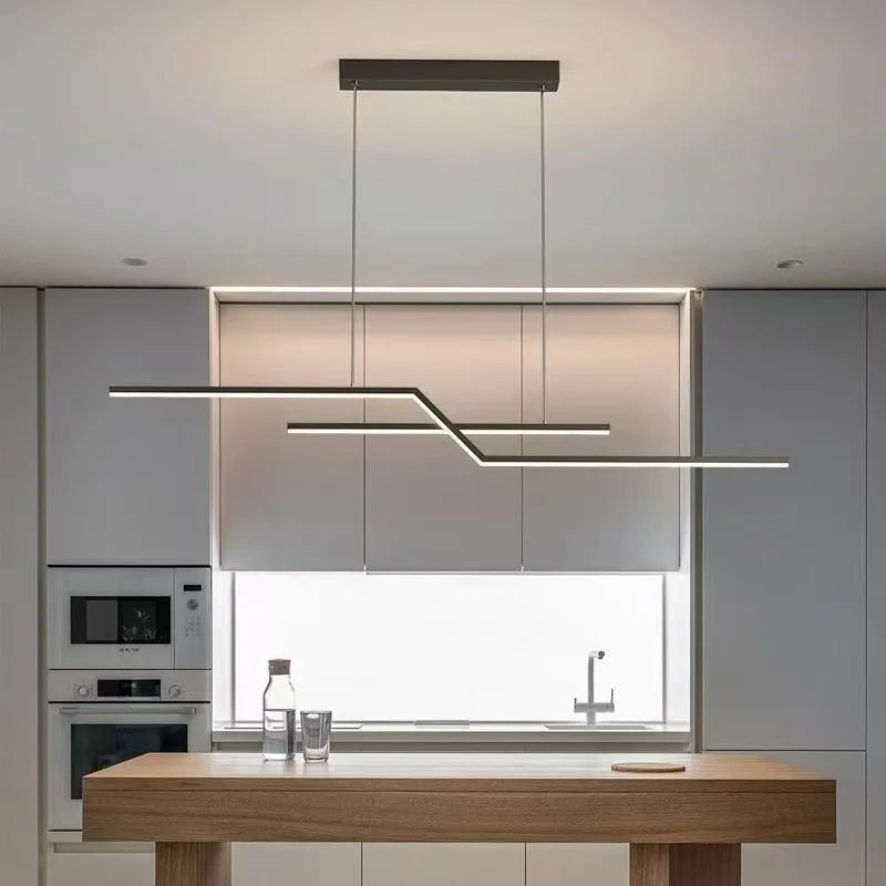 Lámpara colgante LED nórdica de hierro en Z para comedor