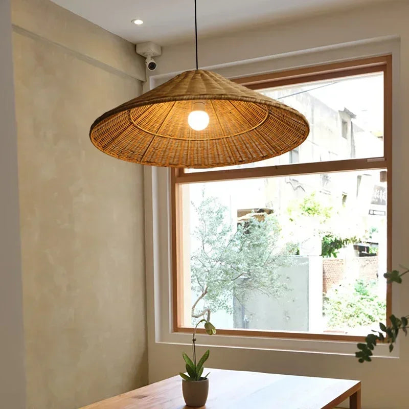 Bohemian Rattan Pendant Light Hand-Woven
