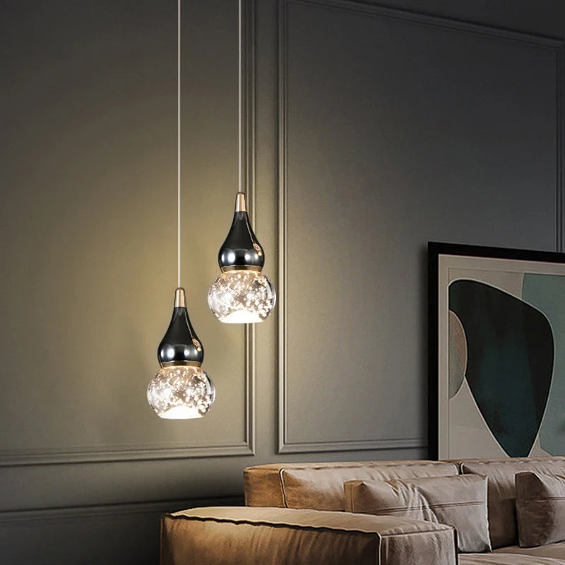 Crystal Glass Pendant Light for Staircase & Entryway