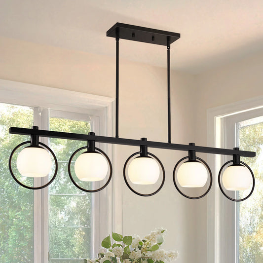 Minimalist Iron Glass Pendant Light 5-Light