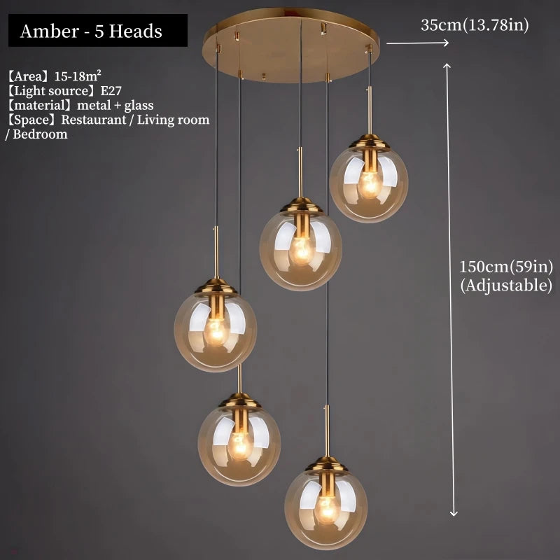 Nordic Glass Pendant Light for Dining Room