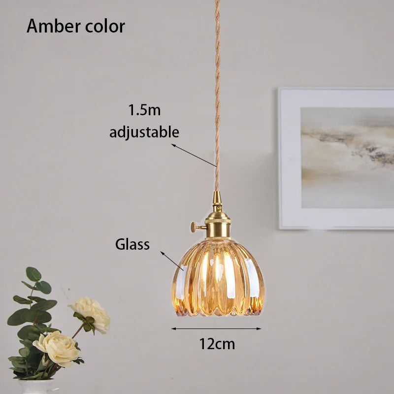 Retro Modern Glass Pendant Lamp with Twisted String Design