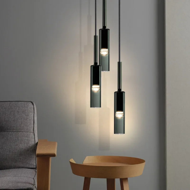Minimalist Iron Glass Pendant Light for Bedroom