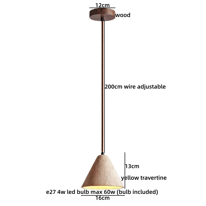 Wabi Sabi Wood Pendant Light for Bedroom