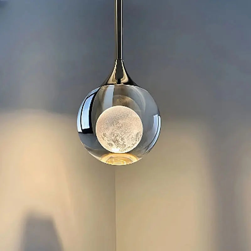Minimalist Glass Pendant Light for Bedroom