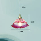 Vintage Flower Glass Pendant Light Collection with Brass Fitting for Bedroom
