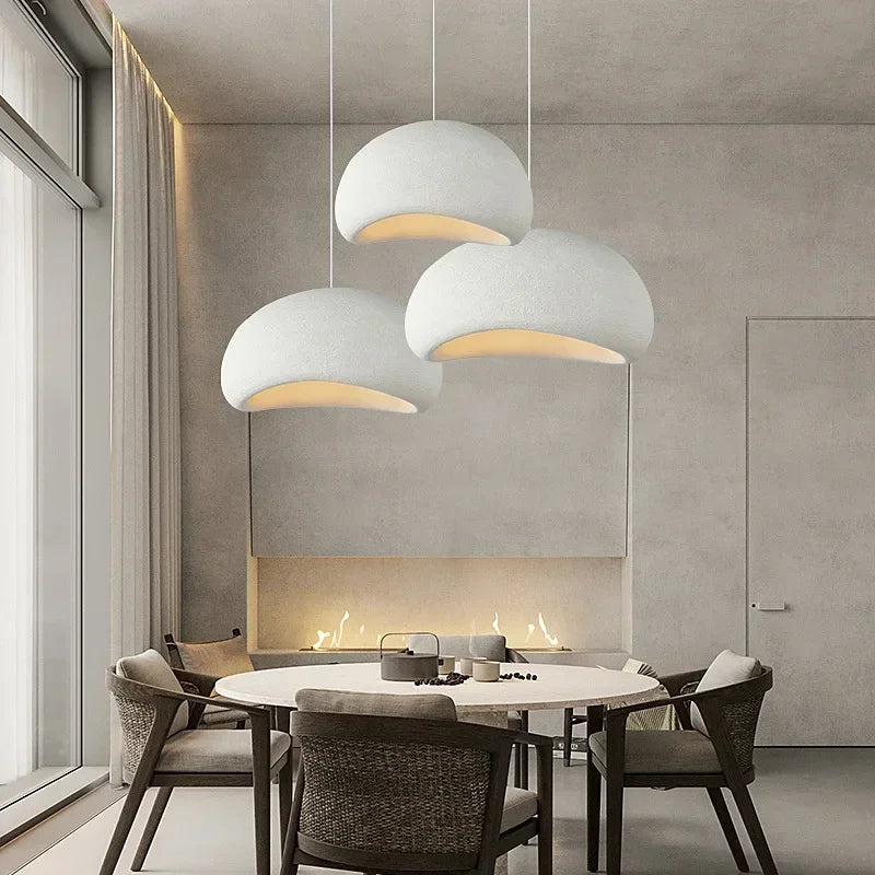 Minimalist White Resin Pendant Light for Dining Room