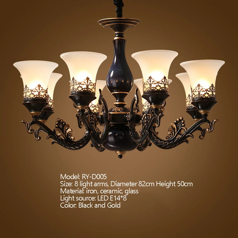 Ceramic Chandelier with E14 Socket Retro Luxurious