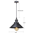 Retro Industrial Black Cone Pendant Light with Brass Fitting for Kitchen