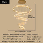 Luxury Crystal Ring Ceiling Pendant Chandelier Lights Dining Table Light Żyrandol Modern Chandeliers for Living Room Home Decor