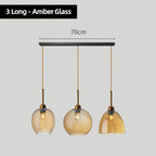 Modern Swirl Glass Pendant Light in Smoked Gray and Amber for Kitchen Island