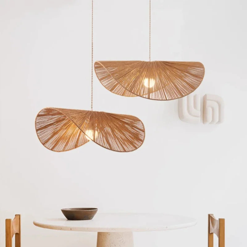 Lámpara Colgante Bohemio de Ratán para Comedor