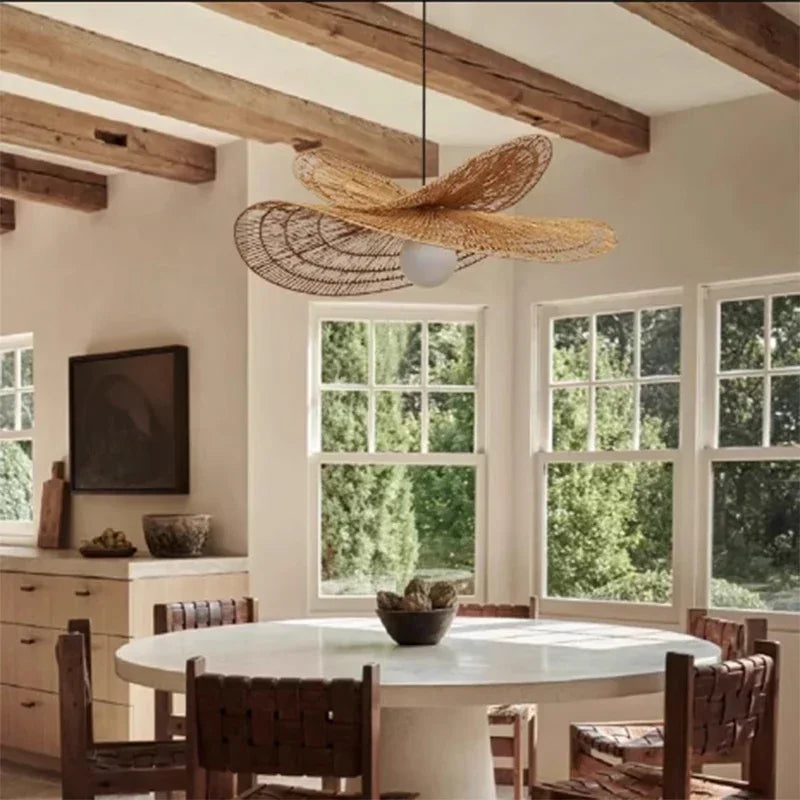 Bohemian Rattan Pendant Light for Bedroom