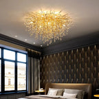 Luxury Gold Crystal Branch Chandelier for Staircase and Villa Lobby