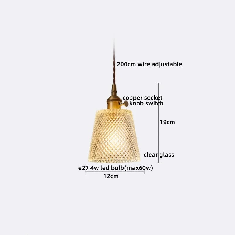 Lámparas colgantes LED con interruptor de perilla IWHD para cocina, pasillo, sala de estar, dormitorio, cristal transparente, lámpara colgante nórdica, araña