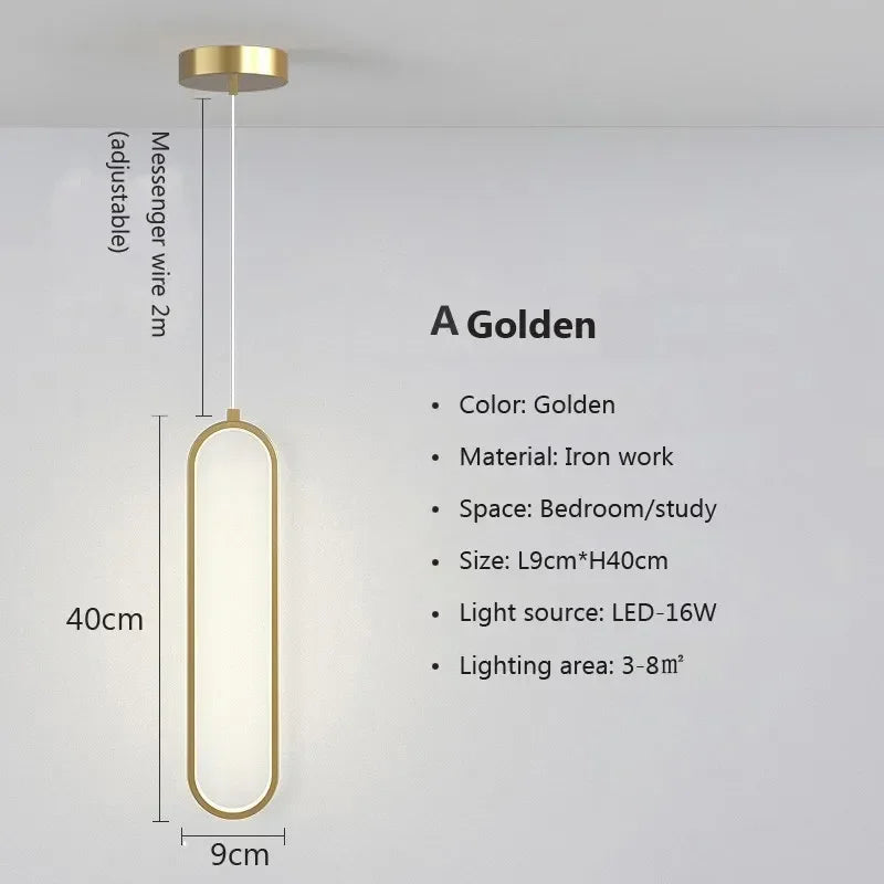 Minimalist Gold Pendant Light for Bedroom & Dining