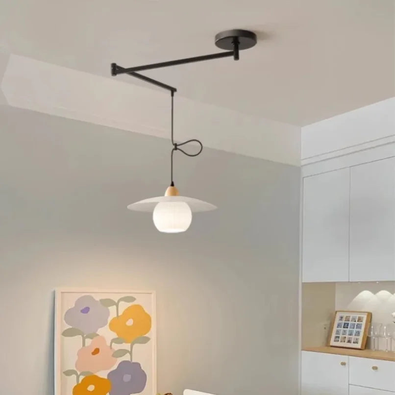 Nordic Iron Swing Arm Pendant Light for Dining Room