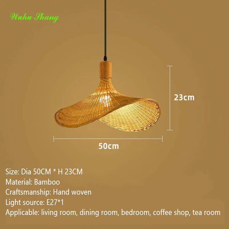 Bohemian Rattan Woven Pendant Light for Dining