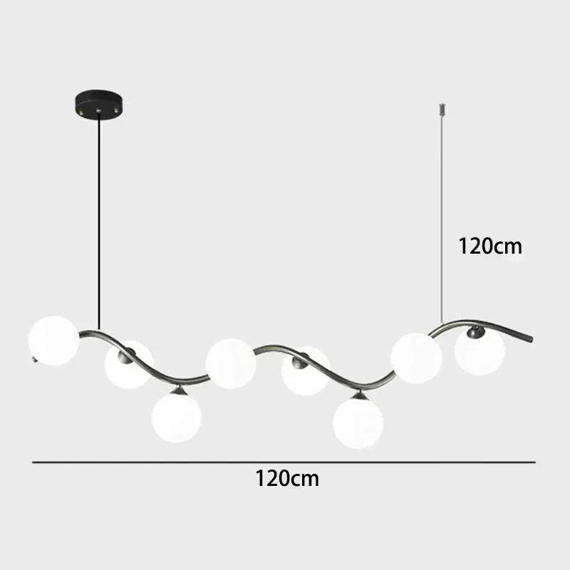 Nordic Iron Glass Ball Pendant Light for Dining Room